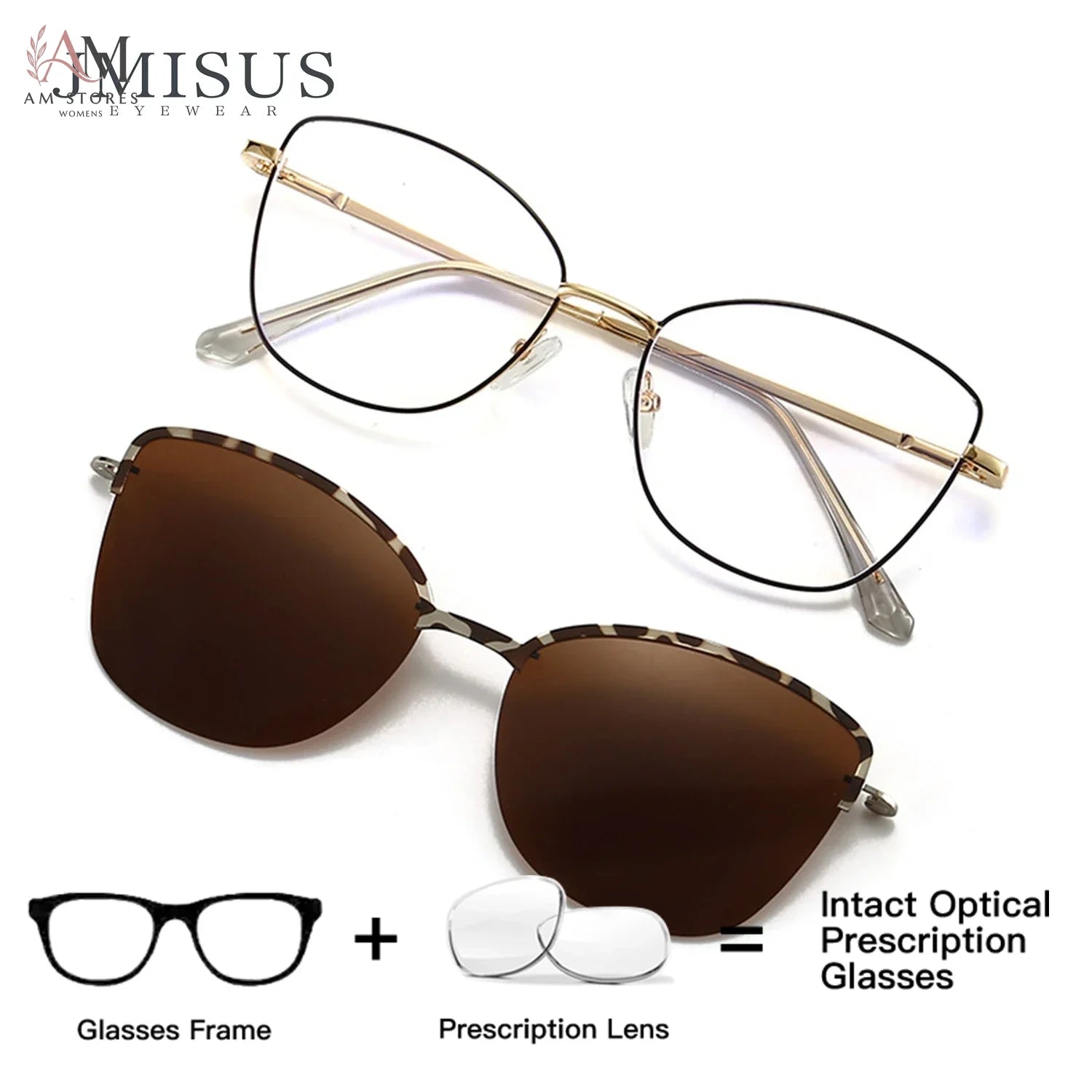 JMISUS Women's Cat-Eye Polarized Blue-Light Metal Eyeglasses - view 1