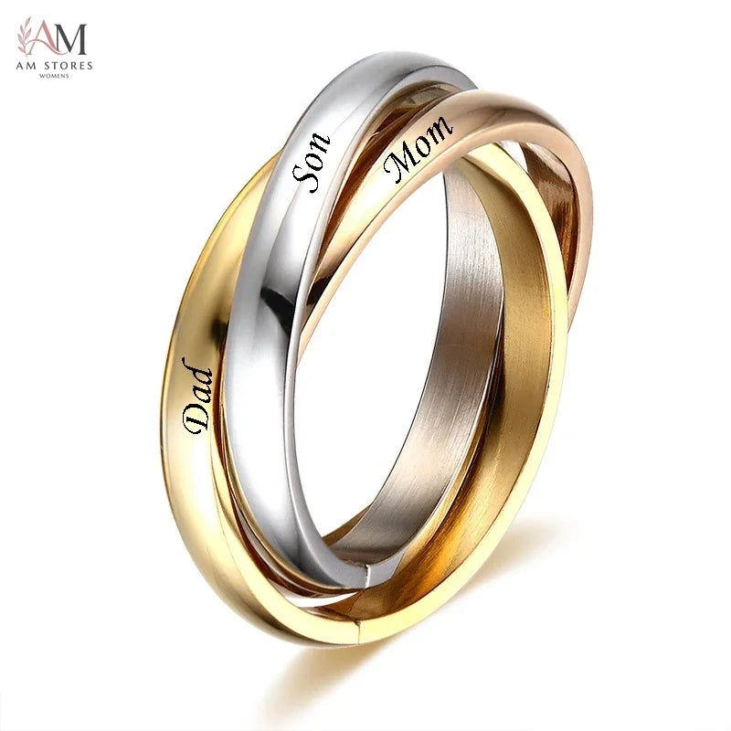 Customize Stainless Steel Engagement Wedding Women's Ring - view 8