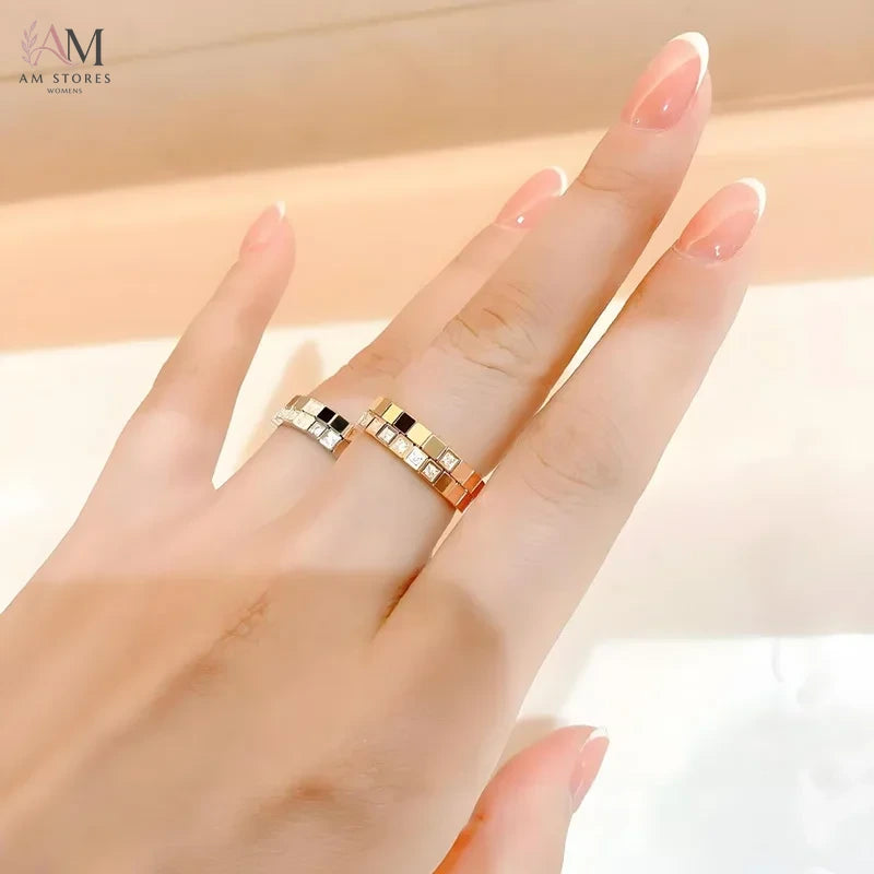925 Sterling Silver Cubic Zirconia Couple Unisex Ring - view 5