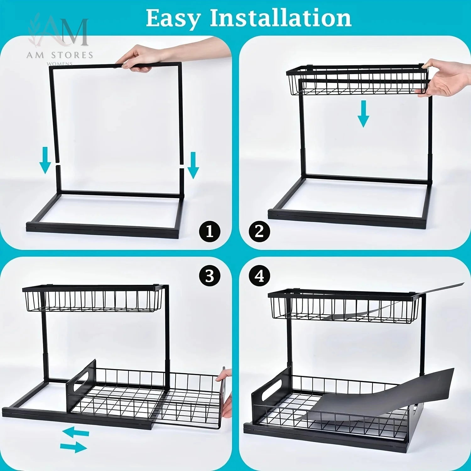 2-Tier Pull-Out Under-Sink Cabinet Organizer