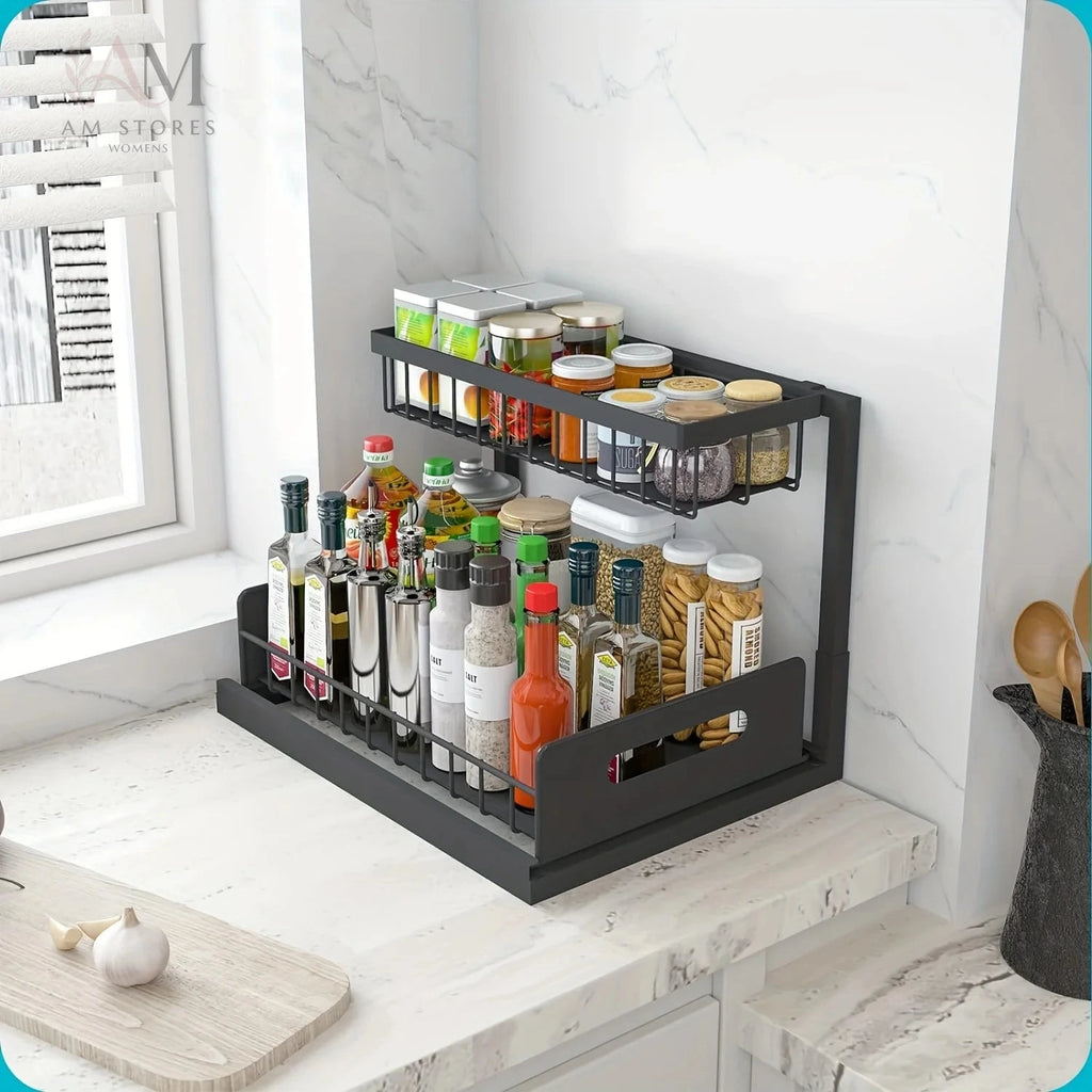 2-Tier Pull-Out Under-Sink Cabinet Organizer