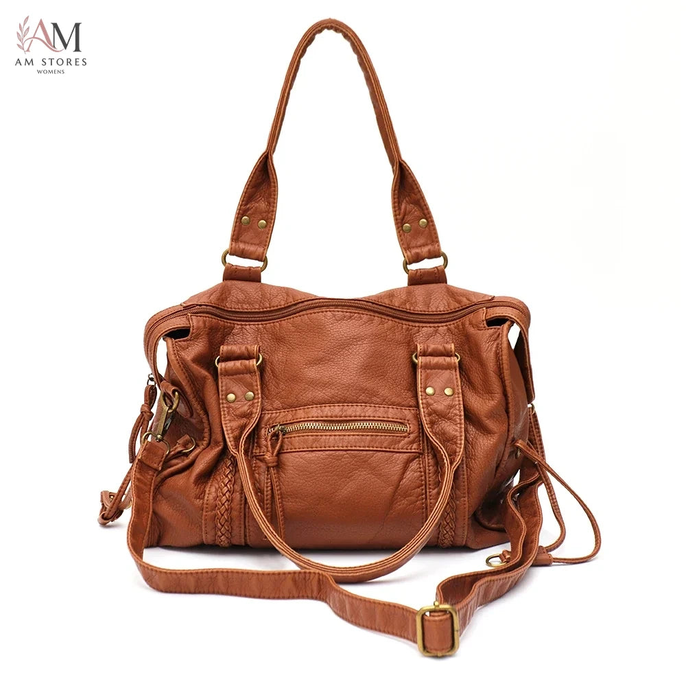 Unisex PU Leather Large-Capacity Crossbody Bag - view 22