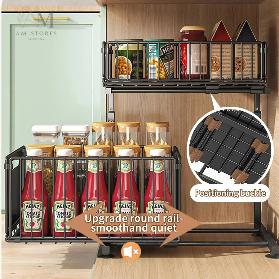 Adjustable 2-Tier Pull-Out Under-Sink Organizer
