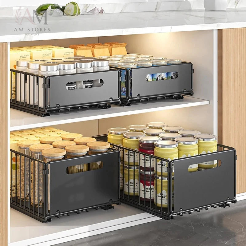 Foldable Pull-Out Cabinet Storage Organizer