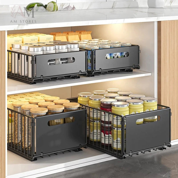 Foldable Pull-Out Cabinet Storage Organizer