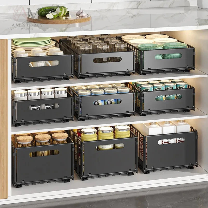 Foldable Pull-Out Cabinet Storage Organizer