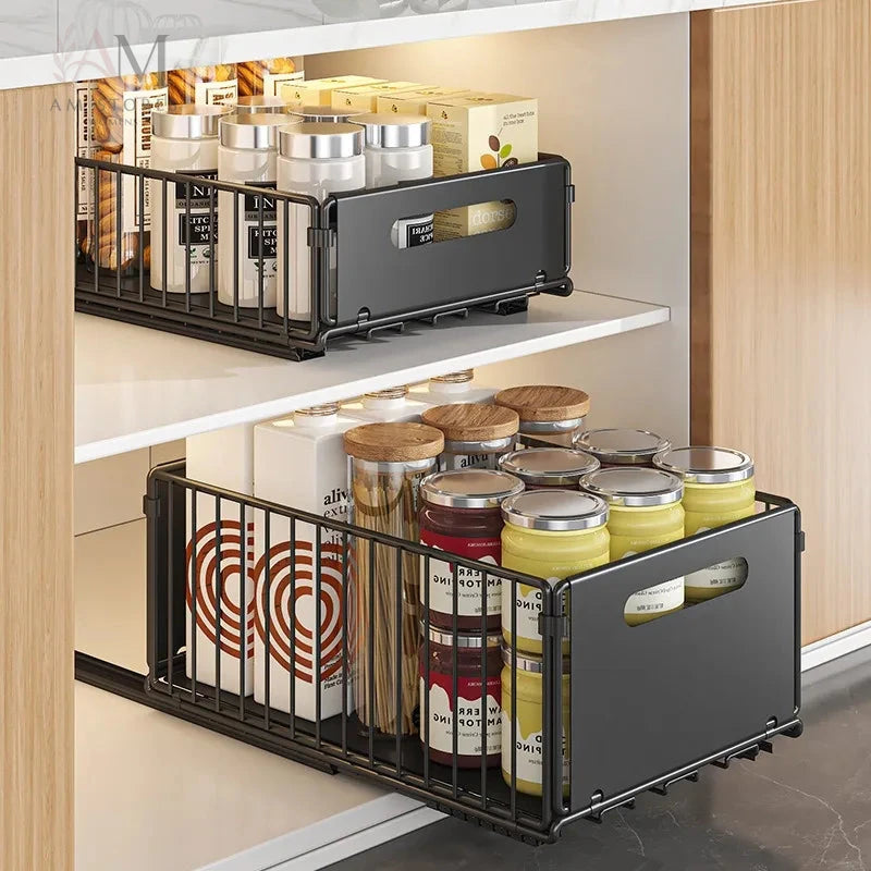 Foldable Pull-Out Cabinet Storage Organizer