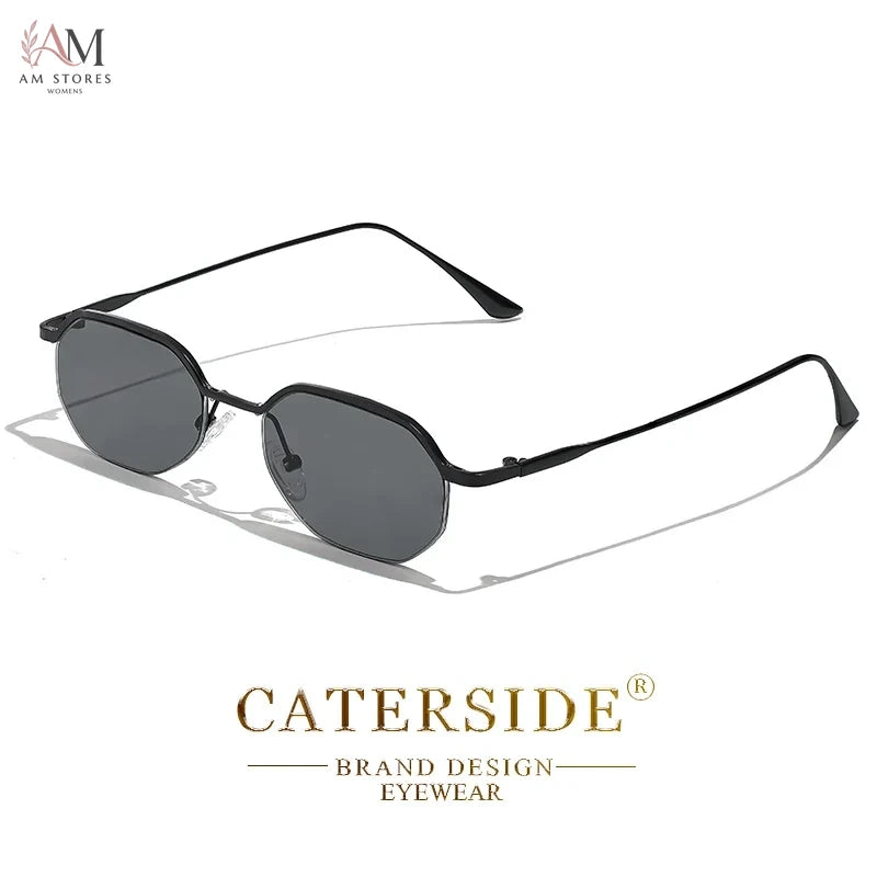 Caterside Unisex Vintage Polygon Small-Frame Sunglasses - view 7