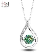 GRA 1ct Moissanite Pendant Necklace in 925 Silver - view 10