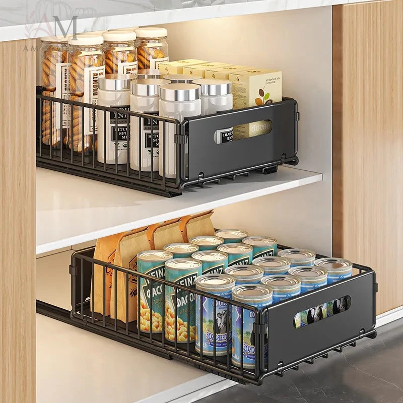 Foldable Pull-Out Cabinet Storage Organizer