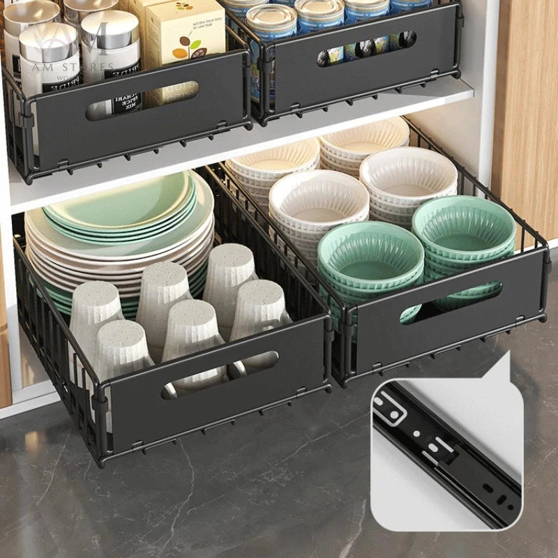 Foldable Pull-Out Cabinet Storage Organizer