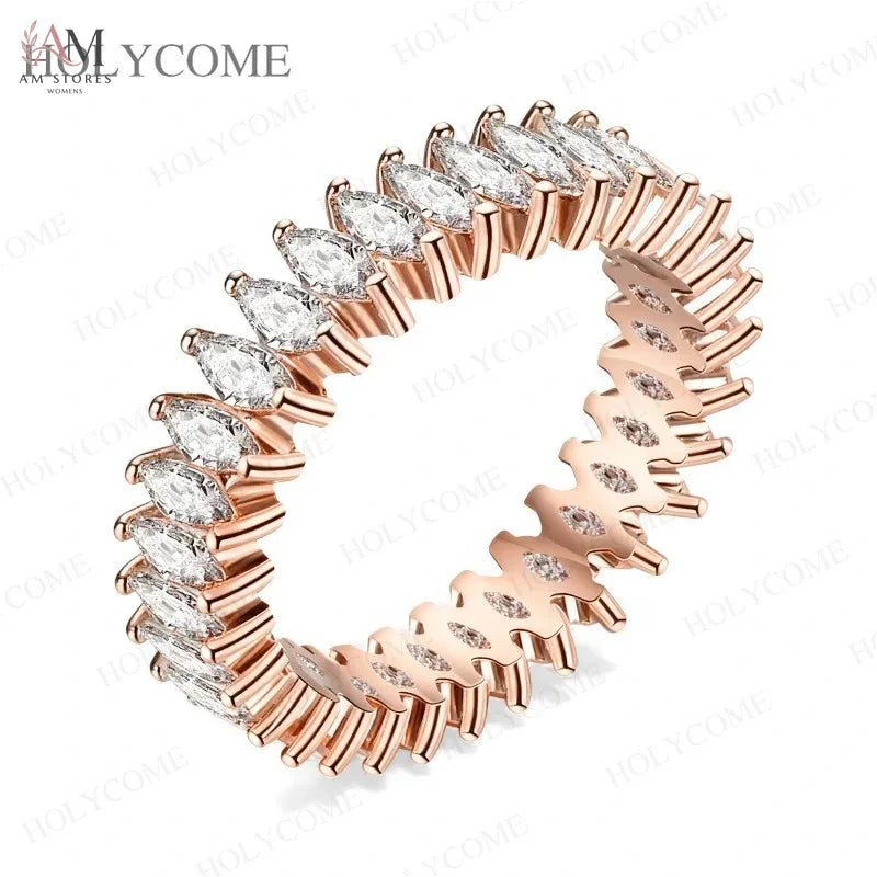 Marquise Moissanite Wedding Girls' Ring - view 8