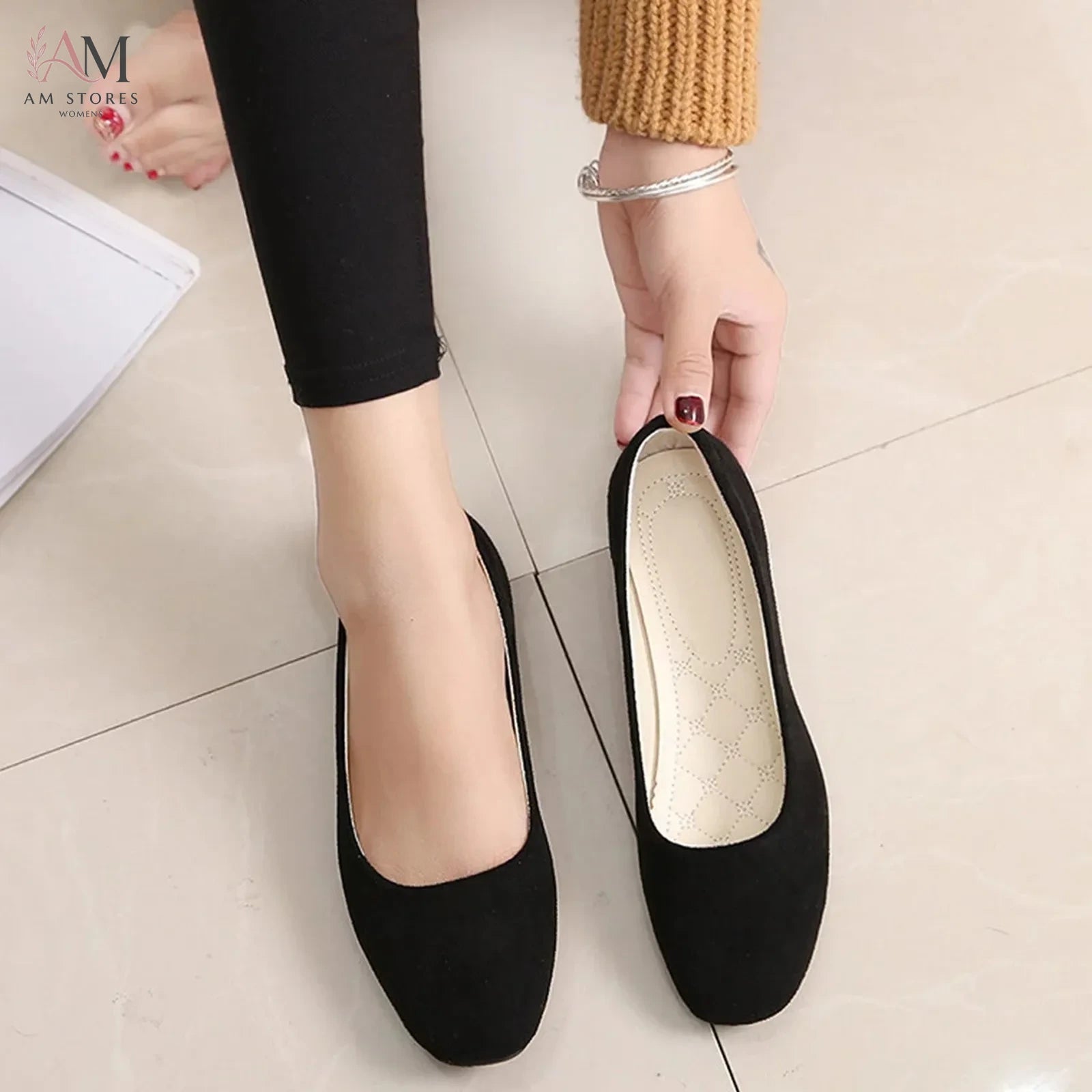 Women's Suede Square-Toe Flat Loafers - view 5