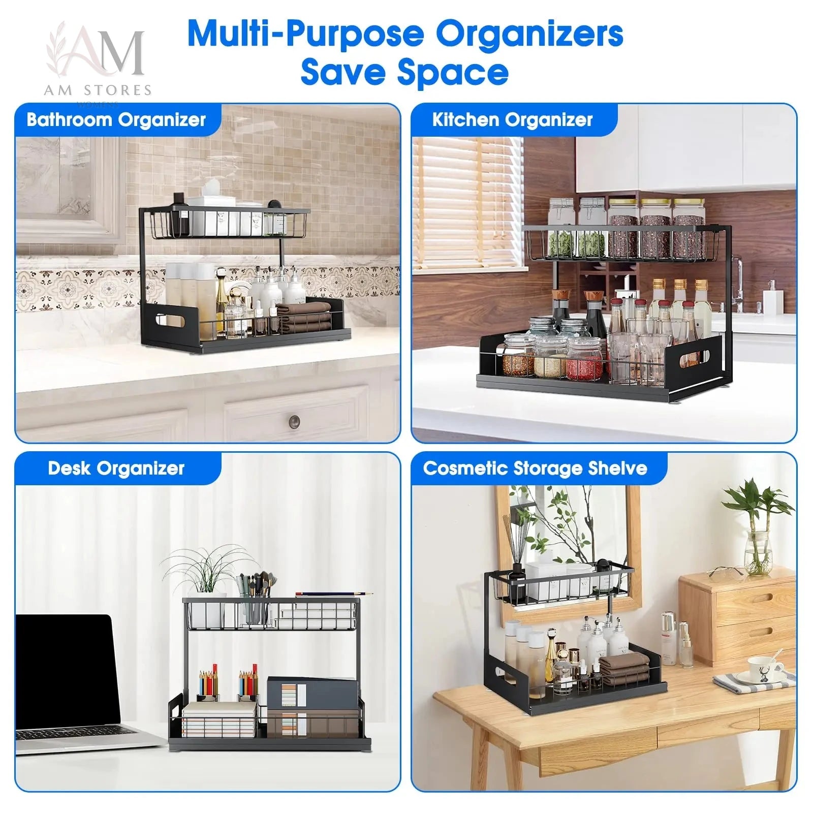 2-Tier Pull-Out Under-Sink Basket Organizer