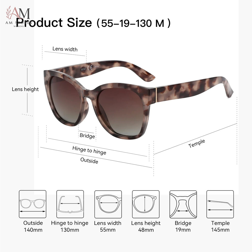 ZENOTTIC Women's Vintage Cat-Eye Oversized Polarized Sunglasses UV400 - view 6