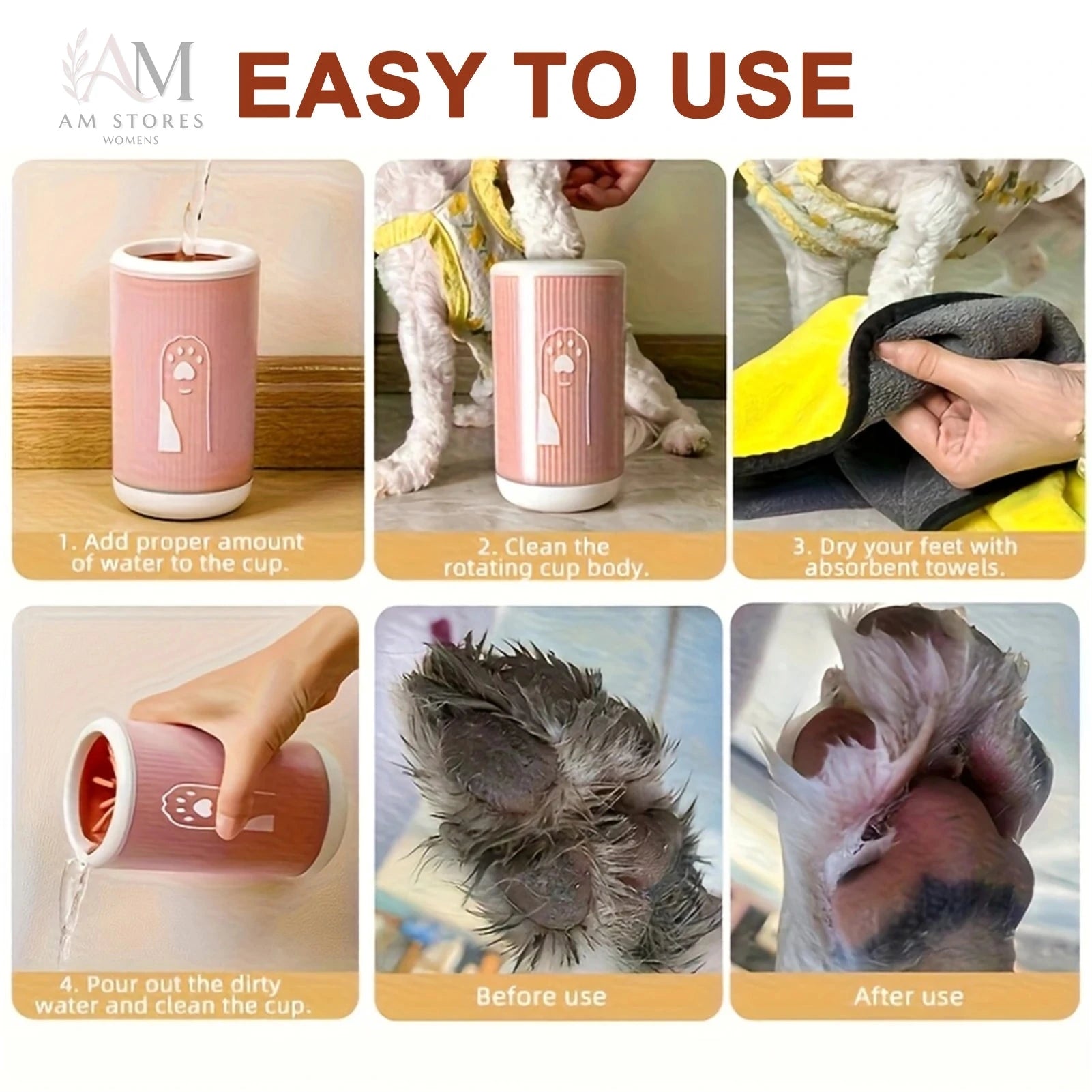 Easy-Clean Pet Paw Washer Cup