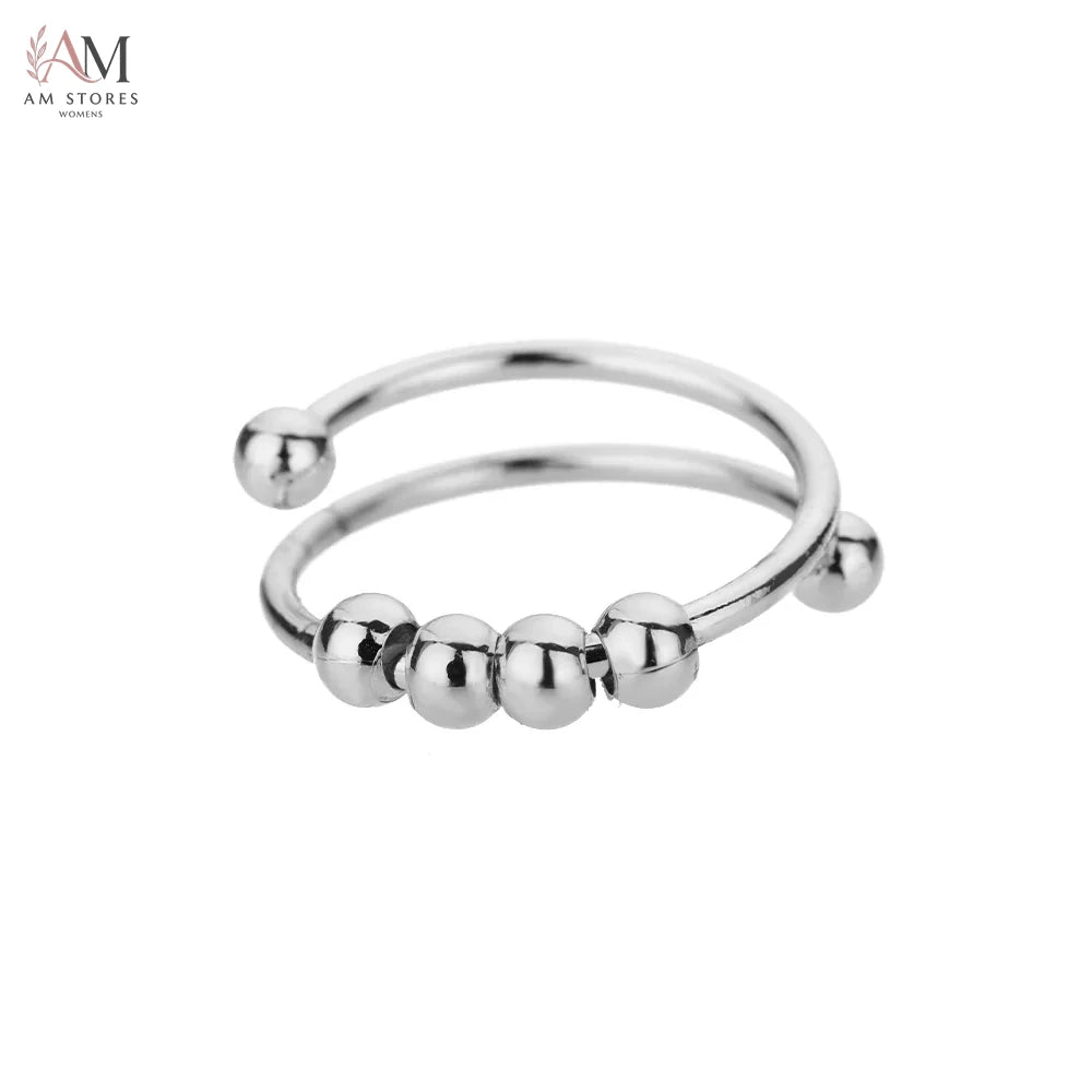 Anxiety Stainless Steel Adjustable Women's Ring - view 8