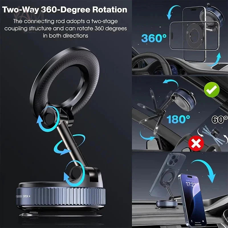 Foldable Vacuum Magnetic Car Phone Mount