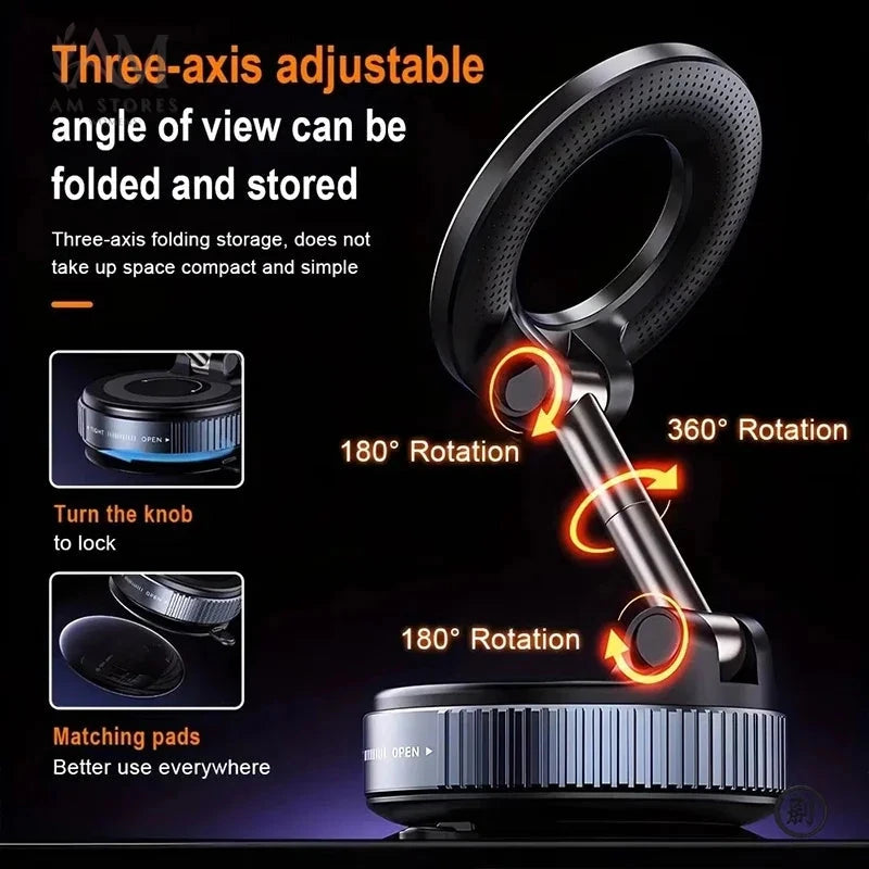 Foldable Vacuum Magnetic Car Phone Mount