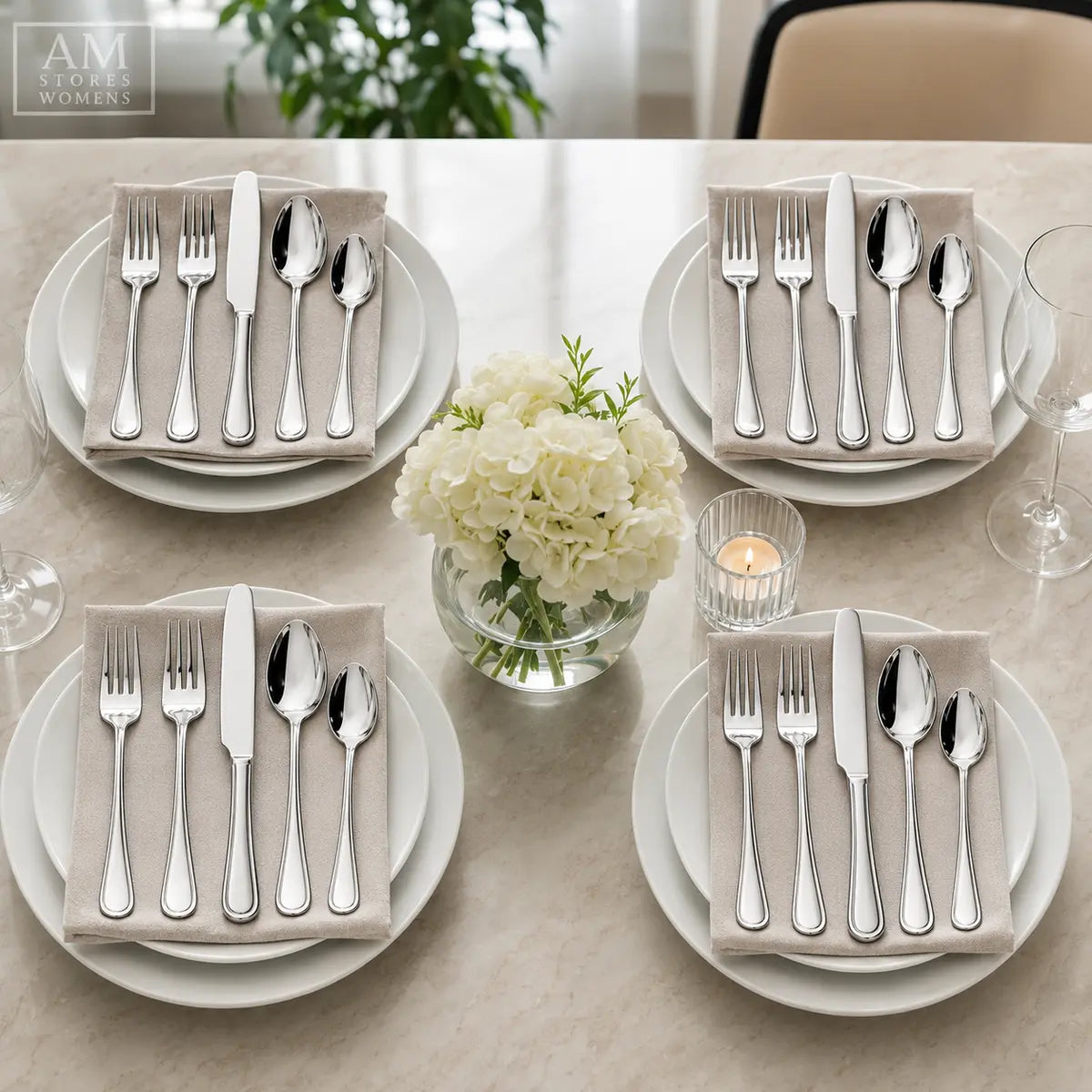 20-Piece Stainless Steel Flatware Set - AM Stores main product image