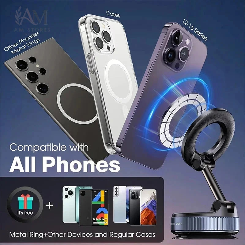 Foldable Vacuum Magnetic Car Phone Mount