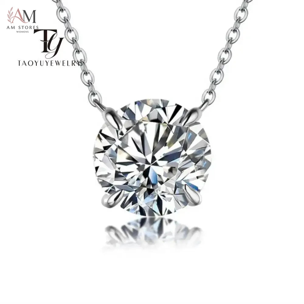 0.5–5CT Moissanite Pendant Necklace in 925 Sterling Silver - view 1