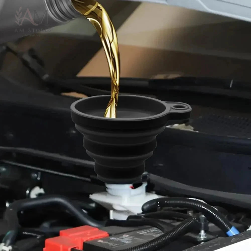 Foldable Silicone Automotive Fluid Funnel