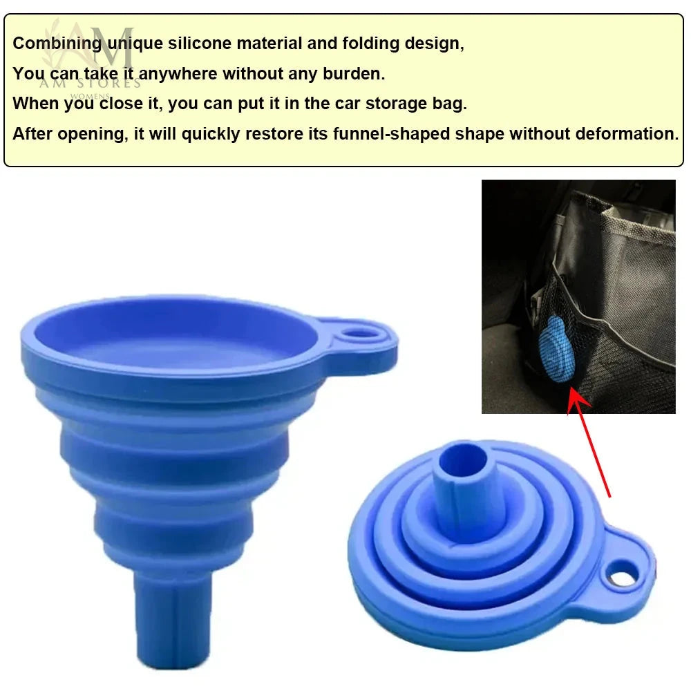 Foldable Silicone Automotive Fluid Funnel
