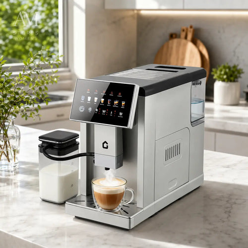 Automatic Espresso Machine with Built-In Grinder & Milk Frother - AM Stores main product image