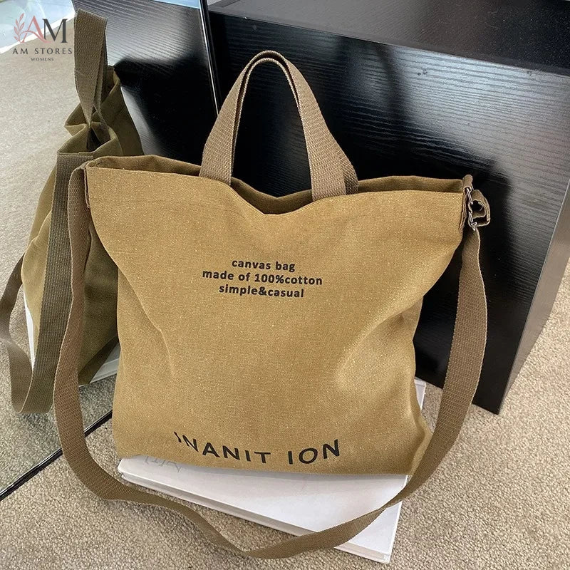 Unisex Washed Canvas Large-Capacity Messenger Bag - view 6