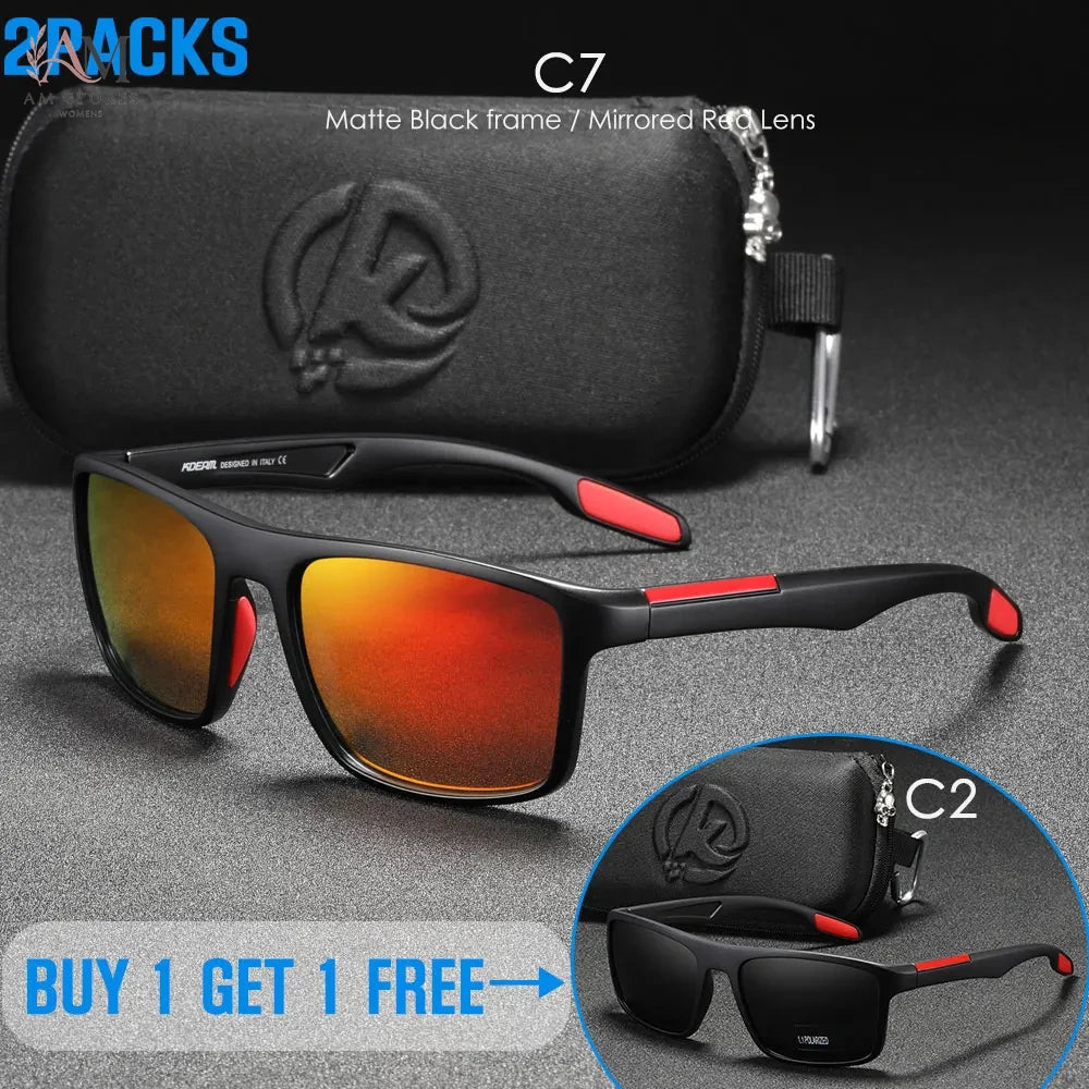 KDEAM Unisex Rectangle Polarized Sports Sunglasses - view 7