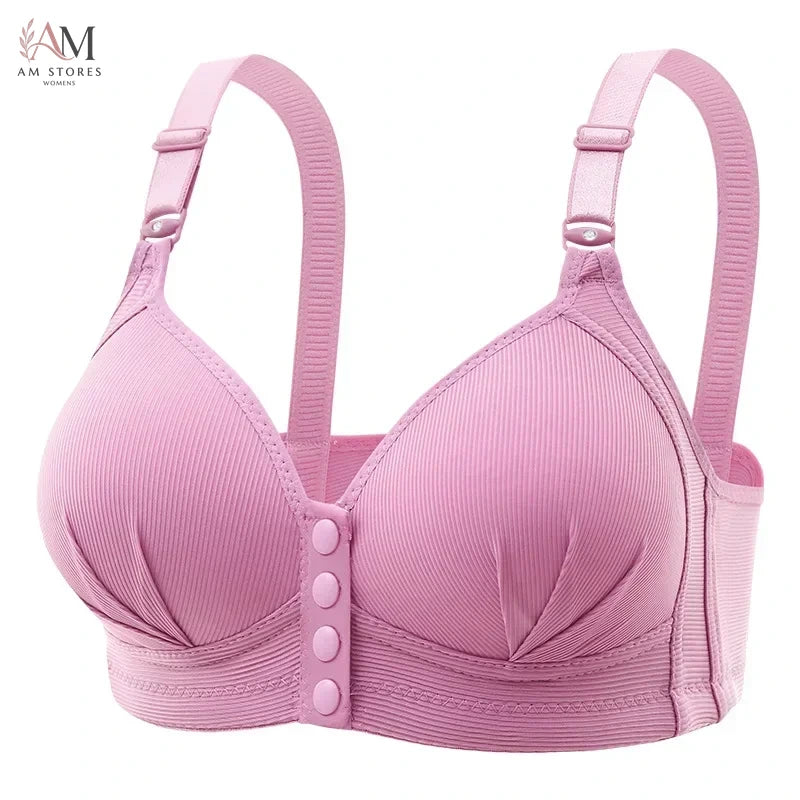 Women's Plus-Size Wireless Breathable Front-Closure Seamless Bra - view 4