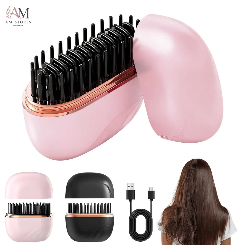 Anti-Scald Portable Rechargeable Hair Straightening Brush - view 2