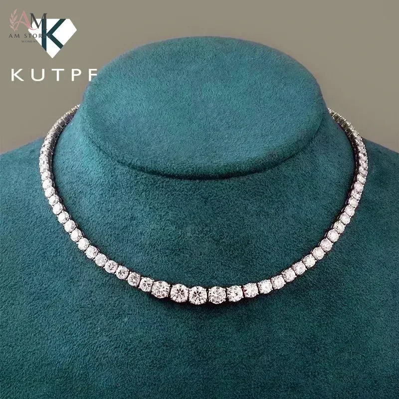 Moissanite Tennis Necklace in S925 Silver - view 1