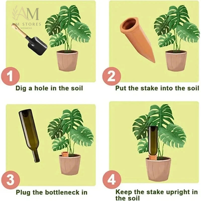 Terracotta Self-Watering Plant Stakes – 2 Pack