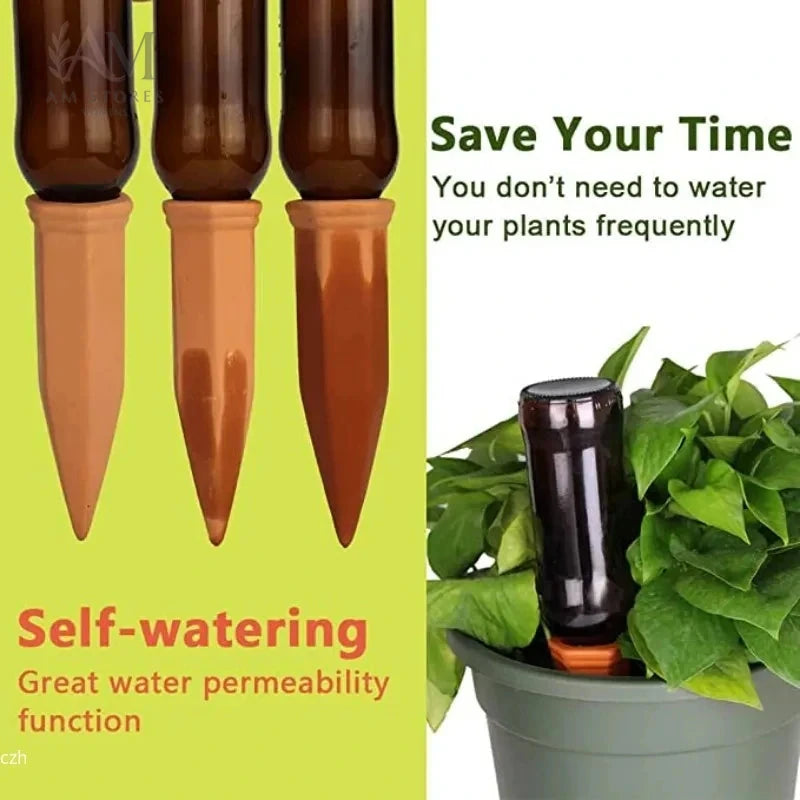 Terracotta Self-Watering Plant Stakes – 2 Pack