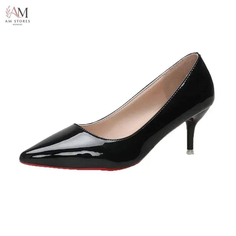Women's Red-Bottom Leather High-Heel Pumps - view 6