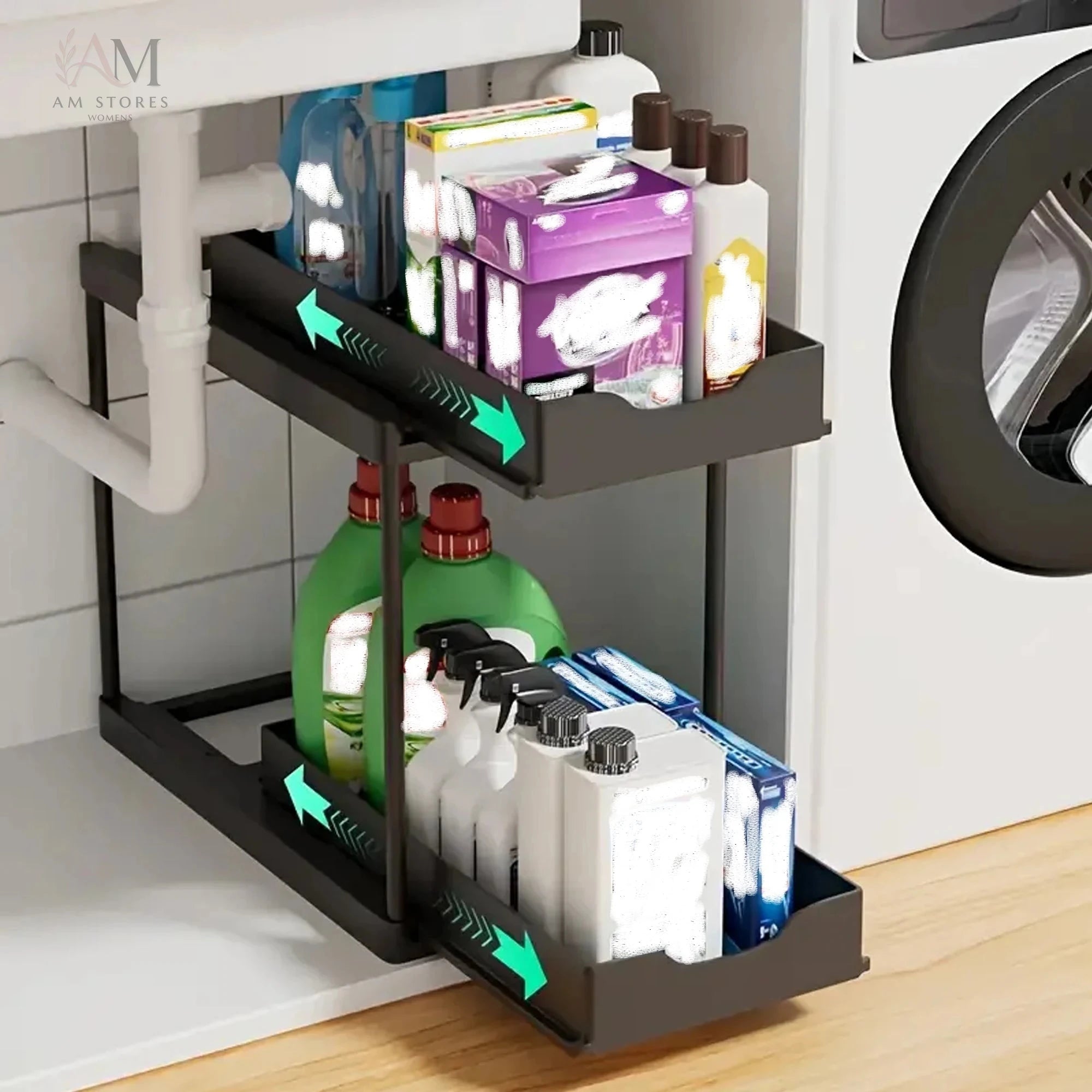 2-Tier Sliding Under-Sink Storage Organizer