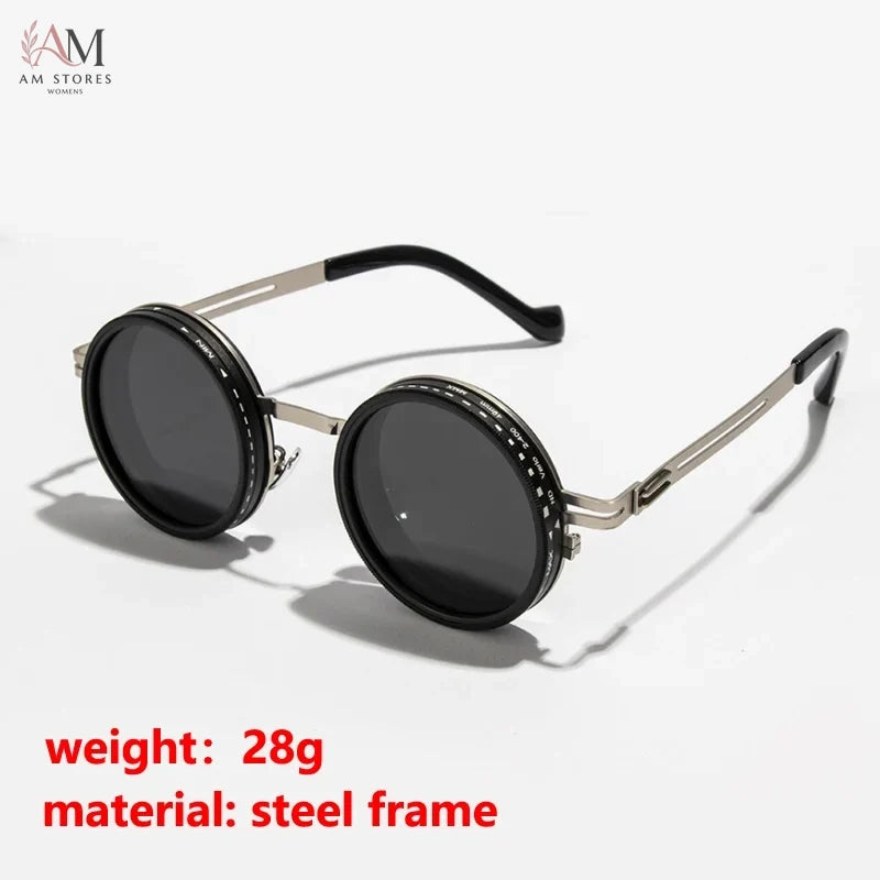 Unisex Vintage Round Polarized ND9 Eyeglasses UV400 - view 16