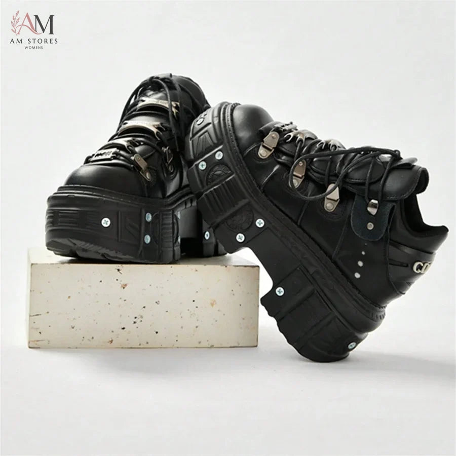 Unisex Punk Platform Ankle Boots - view 4