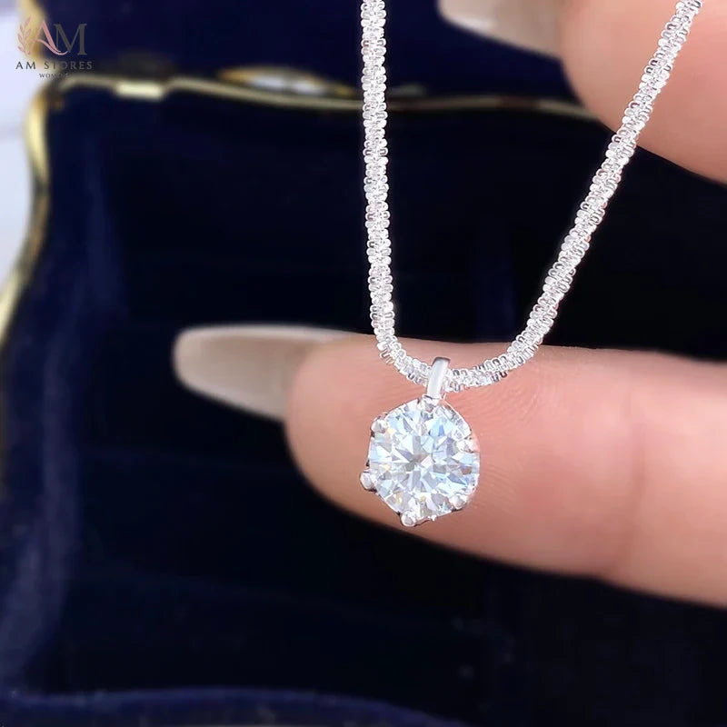 LOUTF 925 Sterling Silver Moissanite Pendant Women's Necklace - view 3