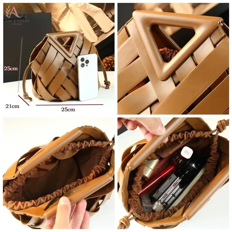 Women's Leather Woven Crossbody Bag - view 2