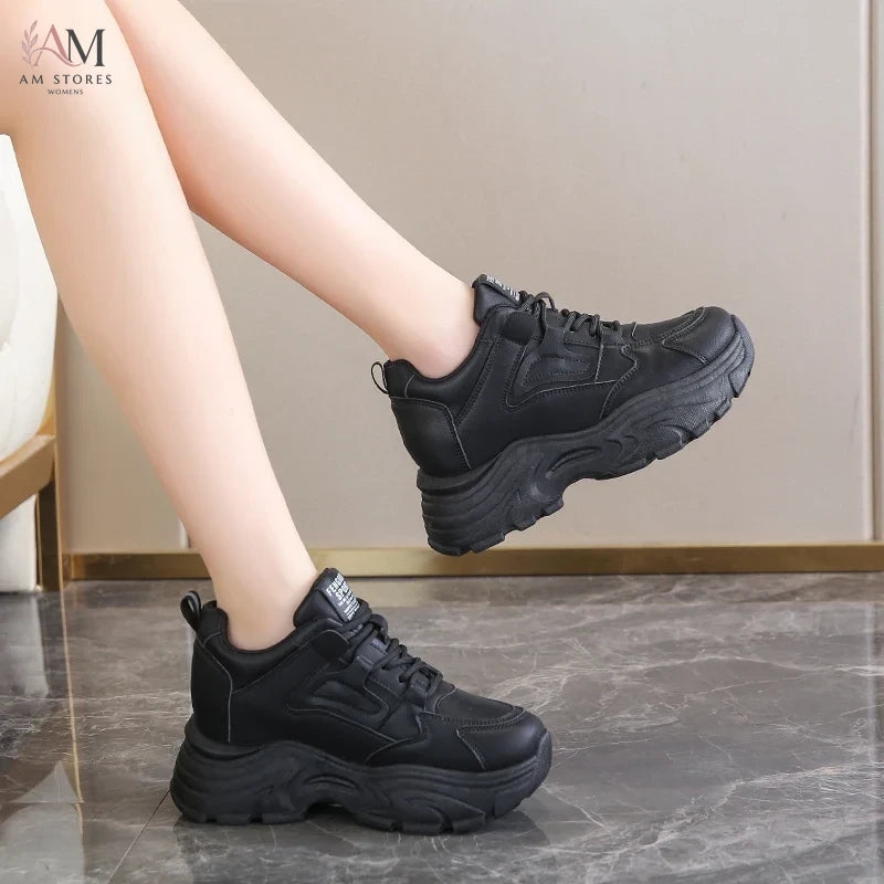 Women's Platform Leather Sneakers - view 5
