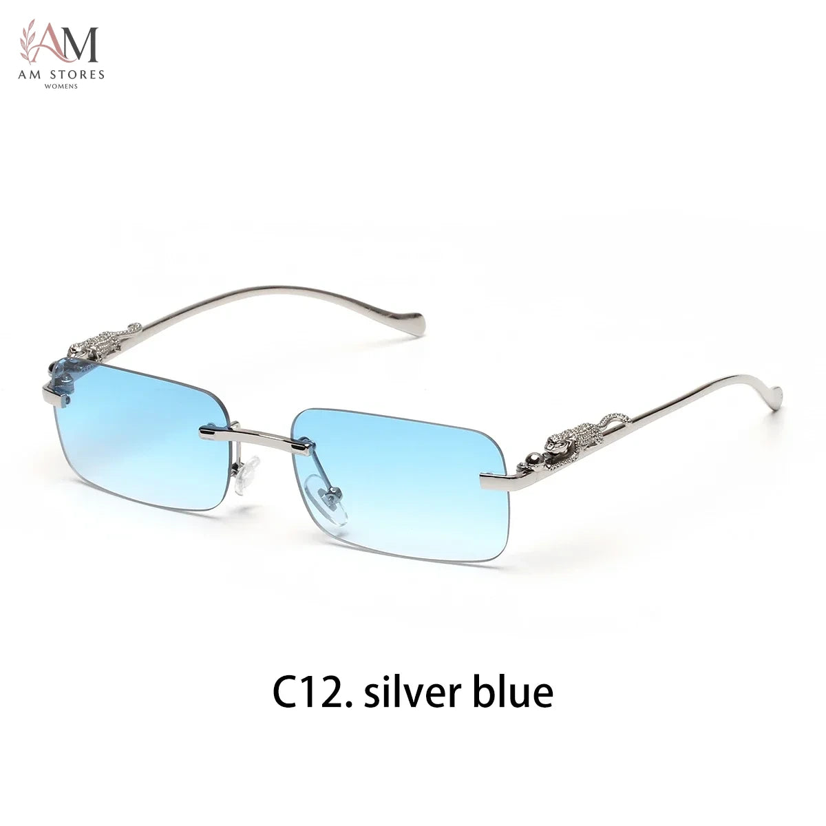 Ruiao Unisex Rimless Square Metal Sunglasses UV400 - view 12