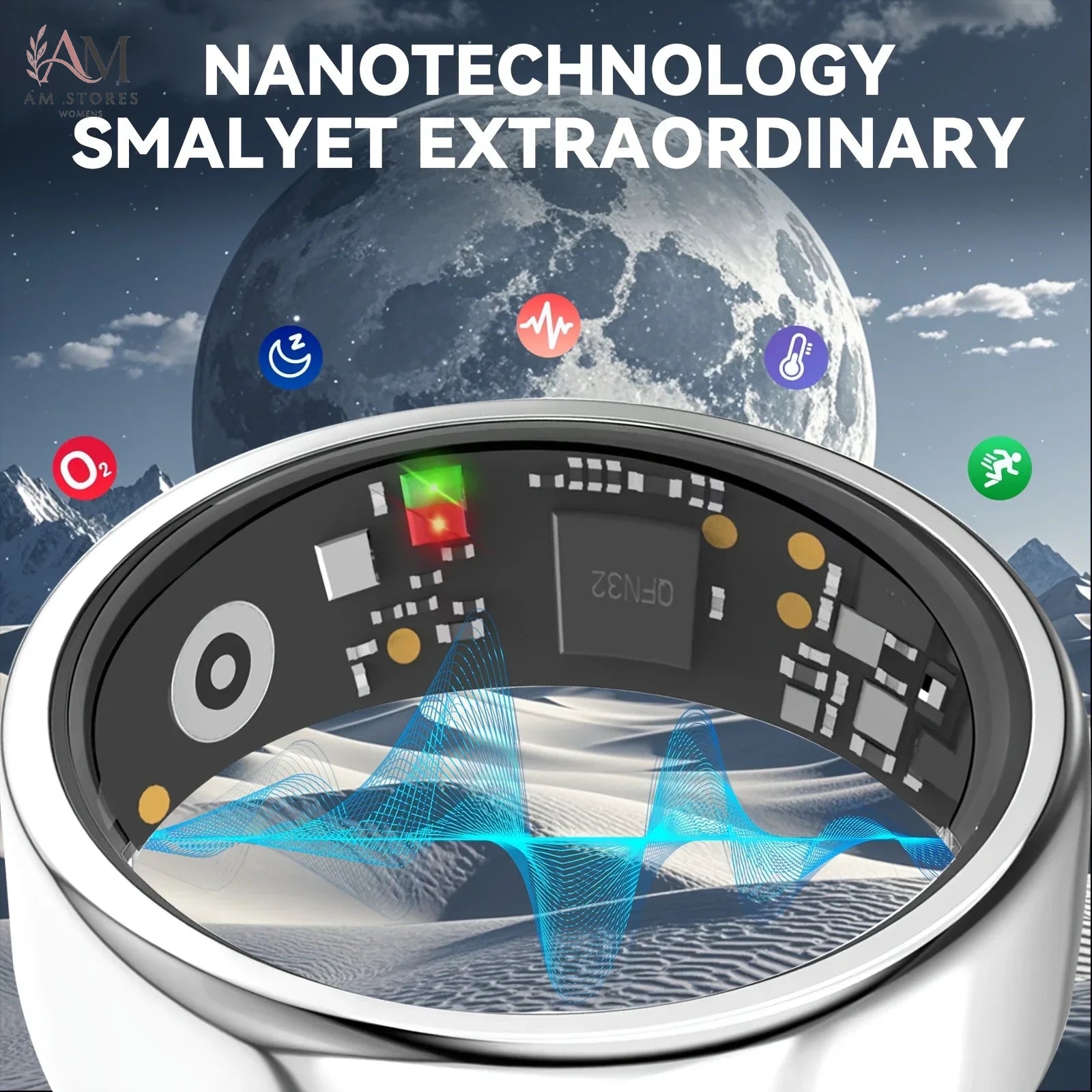 Smart Fitness Ring with Charging Case - Image 3