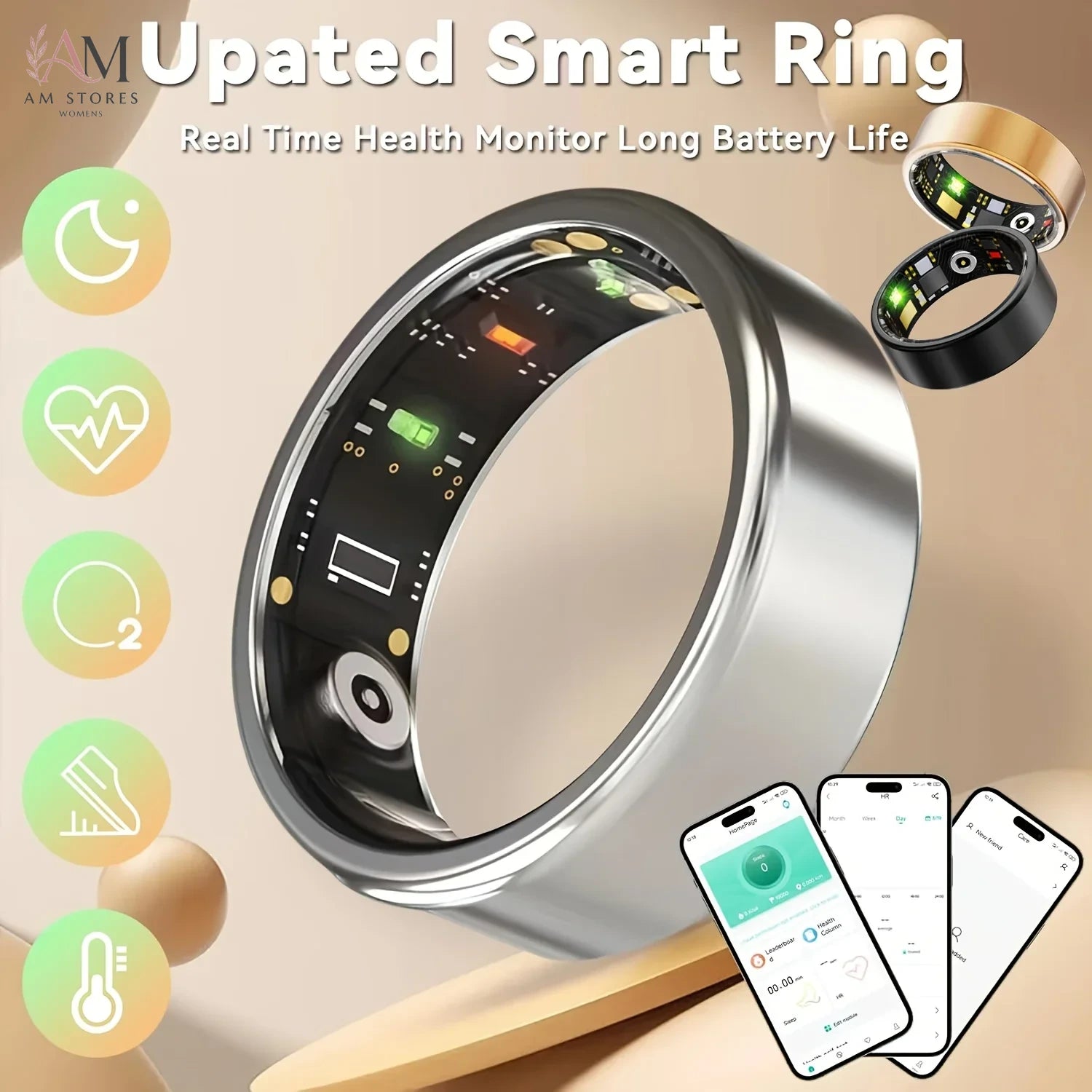 IP68 Smart Fitness Ring with Activity & Sleep Tracking - Image 1
