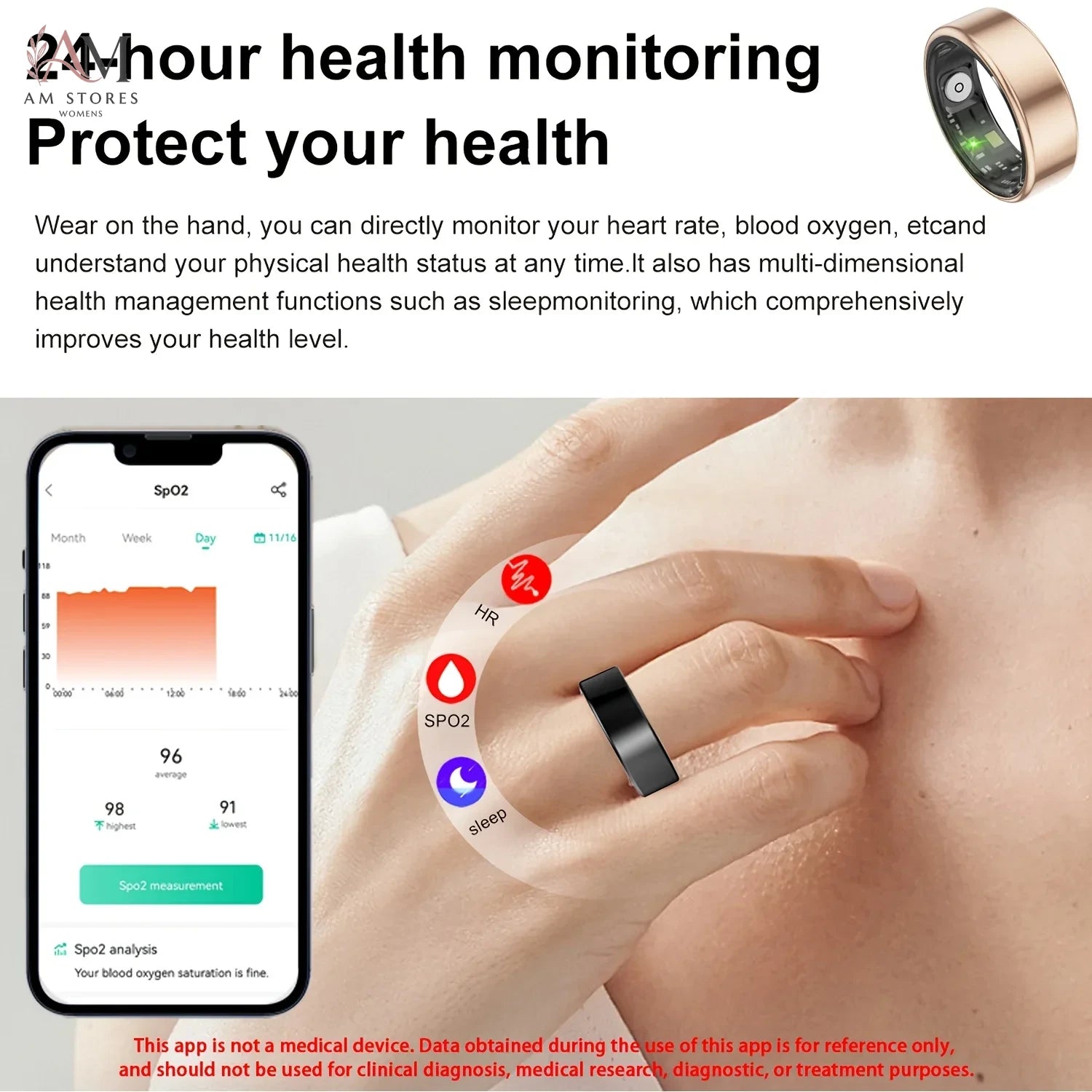 IP68 Smart Fitness Ring with Activity & Sleep Tracking - Image 2