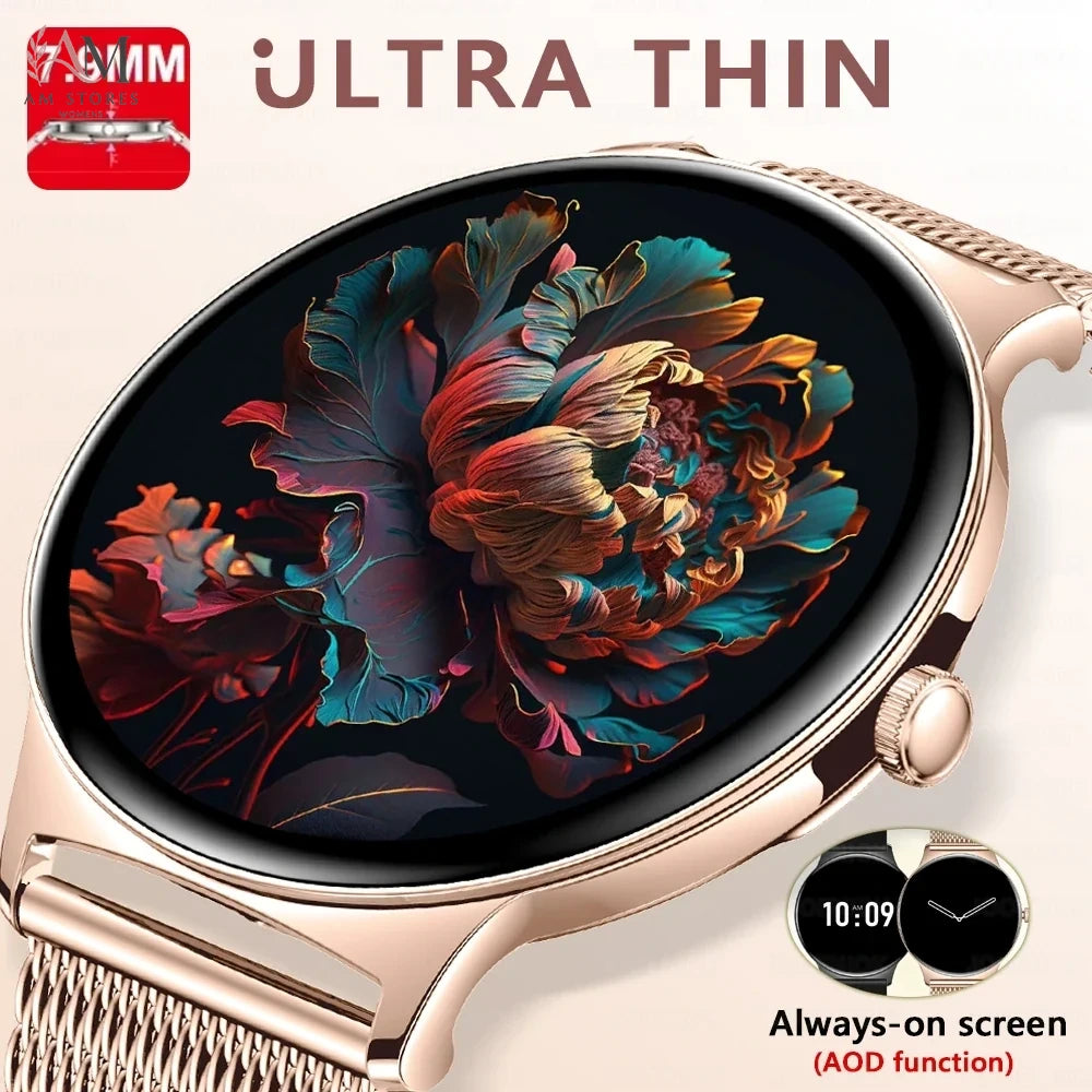 2026New 7.9mm Ultra-Slim SmartWatch Women Health Monitoring Always-On Display 100 +Sports Modes Bluetooth Call Smart Watch Women