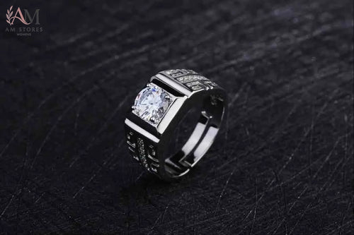 925 Sterling Silver Crystal Wedding Couple Unisex Ring - view 2