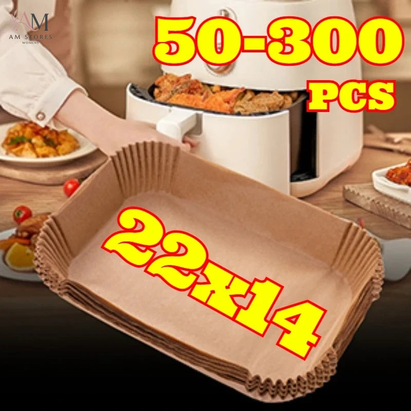 22x14 Disposable Air Fryer Paper Rectangular Air Fryer Baking Paper Non-stick Liners Dual Zone Air Fryer Accessories
